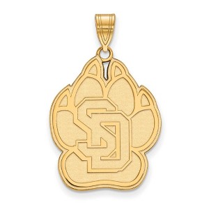 Black Bow Jewelry 14k Yellow Gold South Dakota Coyotes NCAA Extra Large Pendant - 1 of 3