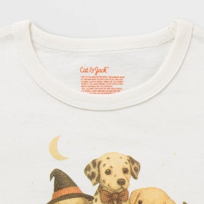 Детские футболки Cat & Jack Toddler Girls' Adaptive 2pk Short Sleeve 'Dogs/Dream' Graphic T-Shirts - Cat & Jack™ Cream/Brown 5T — фото 3