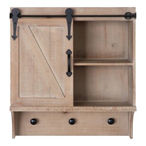 18" x 8" x 20" Decorative Farmhouse Cabinet - Kate & Laurel All Things Decor: Rustic Organizer with Sliding Door - 1 of 4