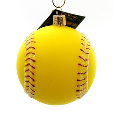 Old World Christmas 3.5" Softball Sports Competitive Ornament  -  Tree Ornaments