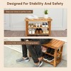 Hrinhom 27.6"W Natural Acacia Wood 2-Tier Shoe Rack Bench - 3 of 4