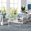 Round Metal Base Coffee Table in Nickel and Gray - Henn&Hart - 4 of 4
