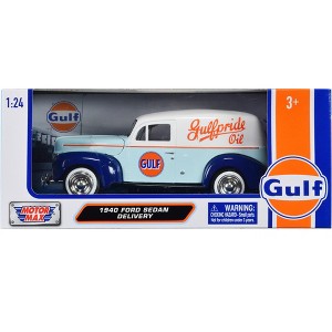 1940 Ford Sedan Delivery Light Blue and White "Gulf Oil-Gulfpride" "Gulf Die-Cast Collection" 1/24 Diecast Model Car by Motormax - 1 of 3