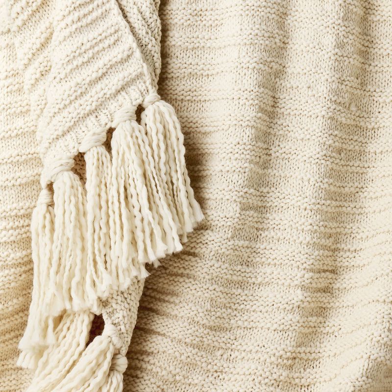 Raised Striped Chunky Knit Throw Blanket - Threshold™ designed with Studio McGee, 4 of 5