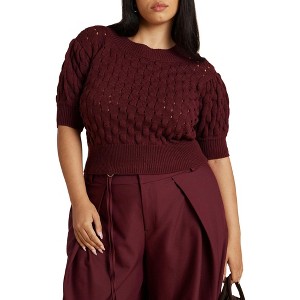 ELOQUII Bubble Stitch Sweater - 1 of 4