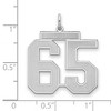 Black Bow Jewelry Sterling Silver, Jersey Collection, Large Number 65 Pendant - 2 of 4