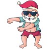 Men's Design By Humans Funny Christmas Flossing Santa By rasok T-Shirt - 2 of 4