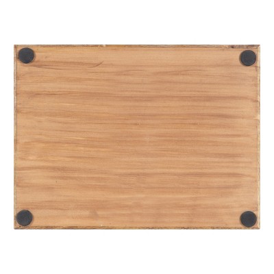 Ehrens Rectangular Natural and Black Mango Wood Tray