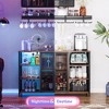 ORRD LED Wine Cabinet with Charging Station & Glass Holders, 2-Tier Rustic Brown Bar Cabinet with Remote RGB Lights, Anti-Tip, AC/USB Outlets - 4 of 4