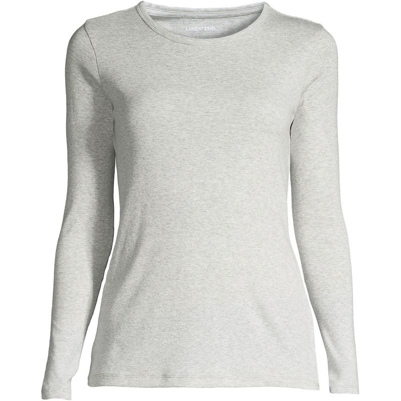 Lands' End Women's Tall All Cotton Long Sleeve Crewneck T-Shirt, 3 of 6