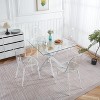 NicBex Minimalist Square Glass Dining Table with Cross Metal Legs,Modern Kitchen Table Bar Table,Dining Room Furniture - 3 of 4