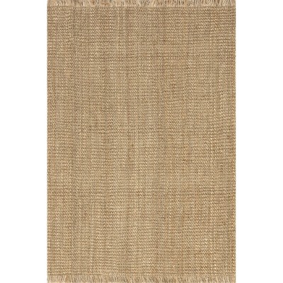 Nuloom Solveig Farmhouse Jute and Seagrass Tasseled Indoor Area Rug