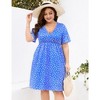 LXT-Plus Size Summer Dress A-Line Swing Floral Party Midi Dresses - 2 of 4