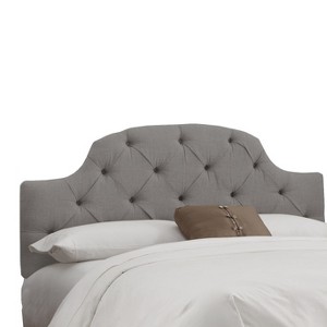 Full Upholstered Curved Tufted Headboard Linen Gray - Skyline Furniture