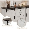 Acekool  Farmhouse Coffee Bar Cabinet, 58.66" Buffet Sideboard with Drawers, Barn Doors for Kitchen or Living Room - 4 of 4