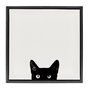 Stupell Industries Black Cat Peeking From Below, 25" x 25" - 1 of 4