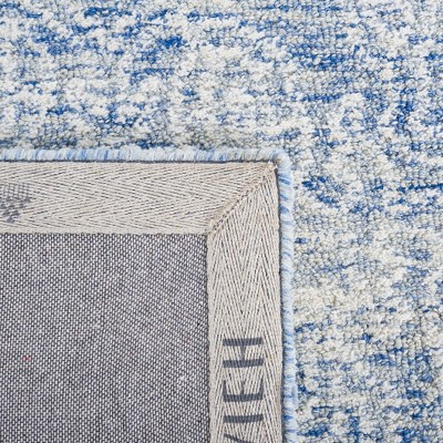 Blue and Ivory Hand-Tufted Wool 8' x 10' Area Rug