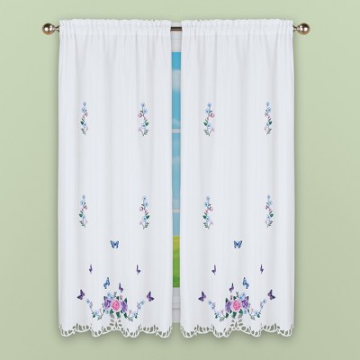 White Polyester Light-Filtering Rod Pocket Panel Pair