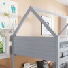 Kumasinova Twin-Over-Twin Wooden House Floor Bunk Bed, Rubber Wood Bed Frame with Headboards, Footboards, Ladder & Full-Length Guardrails - 3 of 4