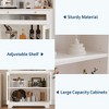 CuisinSmart 62" Tall Kitchen Pantry Cabinet, Buffet Hutch with Microwave Stand & 3 Glass Doors, Coffee Bar Storage Cabinet - 3 of 4