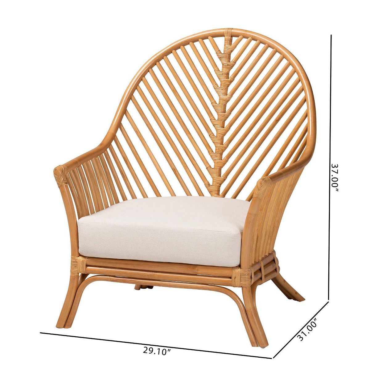 bali & pari Lisabon Rattan Arm Chair Light Honey - thumbnail 10
