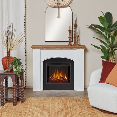 Anika 49" Electric Fireplace in White Stucco by Real Flame