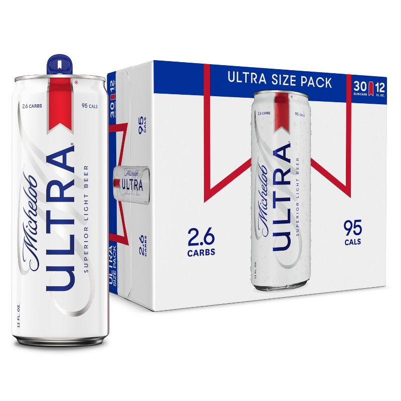 Michelob Ultra Superior Light Beer - 30pk/12 fl oz Cans, 1 of 12