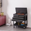 4 Drawer Tool Cart on Wheels, Drawer Rolling CartTool with Locking Drawers, Heavy Duty Metal 4 Tiers Shelves with Drawers Tool Storage Organizer - 2 of 4