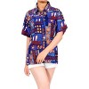 LA LEELA Button Down Shirt Floral Summer Beach Party Colorful Shirt Hawaiian Blouse Short Sleeve Vacation Dress Tee Shirts - 4 of 4
