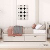 Gulches Modern Design Twin Size Platform Bed Frame with 2 Drawers for White Washed Color - 3 of 4