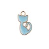 John Bead Sweet & Petite Small Simple Cute Charms Craft Embellishments Retro Cat 8x15mm Light Blue 10 Pieces - 2 of 4