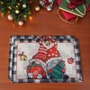 Unique Bargains Christmas Place Mats Flax Red White Green Black 11.8" x 17.7" 2 Pcs - 2 of 4