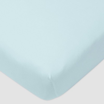 Honest Baby Organic Cotton Fitted Crib Sheet - Light Teal