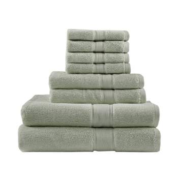 8pc Cotton Towel Set Sage Green - Madison Park