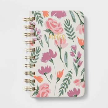 192 Sheet College Ruled Journal 3.5"x5.5" Spiral Floral - Threshold™