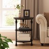 Round End Table with Storage Shelves - 3 of 4