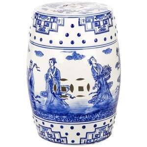 Ocean Jewel Garden Stool - ACS4555 - Indoor/Outdoor - Blue - Safavieh - 1 of 3