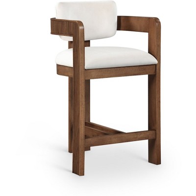 Meridian Furniture,Sacha Cream Velvet Stool