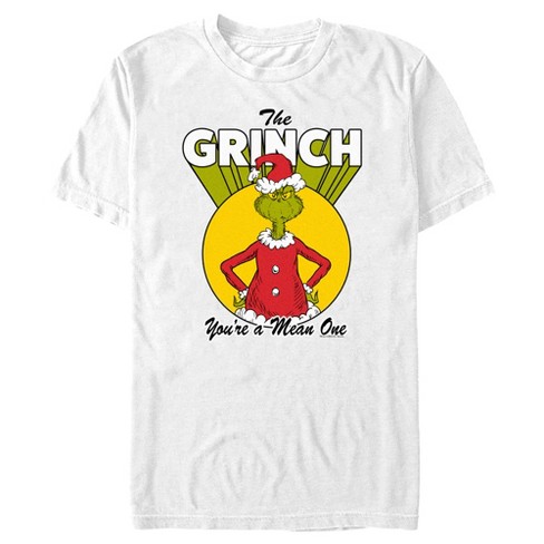Men's Dr. Seuss Christmas The Grinch You're A Mean One T-shirt : Target