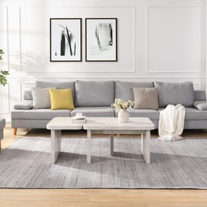 47.24*23.62 inand 35.43*31.49 inRectangle Wood Detachable Coffee Table, Single L Shape Farmhouse Coffee Table for Dining Room, Garden, white - 1 of 1