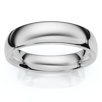 Pompeii3 10k White Gold Plain High Polish Comfort Fit 6mm Wedding Band