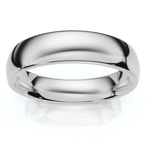 Pompeii3 10k White Gold Plain High Polish Comfort Fit 6mm Wedding Band - 1 of 4