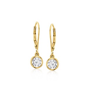 Ross-Simons 1.00 ct. t.w. Lab-Grown Diamond Drop Earrings in 18kt Gold Over Sterling - 1 of 3