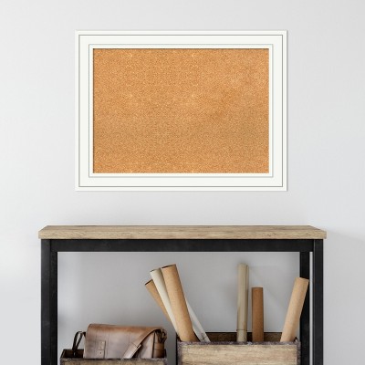 Craftsman White Framed Natural Cork Bulletin Board 36" x 29"