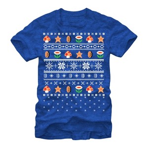 Men's Nintendo Ugly Christmas Mario Points T-Shirt - 1 of 4
