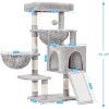 Cat Tower for Indoor Cats, Cat House with Large Padded Bed, Cozy Condo, Hammocks - 3 of 4