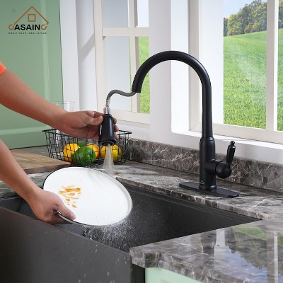 Brushed Gold Stainless Steel Bathroom Vessel Sink Faucet