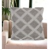 HomeRoots Light Gray Textured Diamonds Throw Pillow - 2 of 4