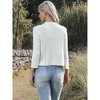 INSPIRE CHIC Women's Collarless 3/4 Sleeve Knit Lightweight Open Front Bolero Cropped Cardigan - 3 of 4