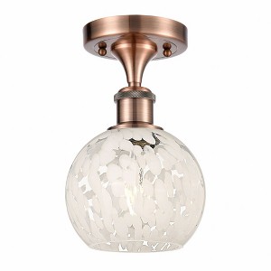 White Mouchette - 1 Light Semi-Flush Mount In Modern Style-9.25 Inches Tall and 6 Inches Wide - 1 of 1